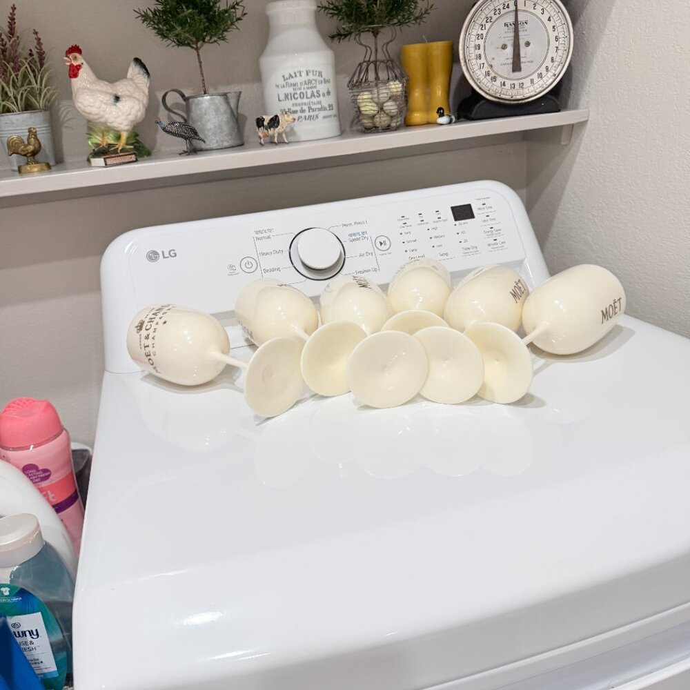 6 Vintage Moet & Chandon Ice Imperial Cream & Gold Acrylic Champagne Goblets - Picture 11 of 17